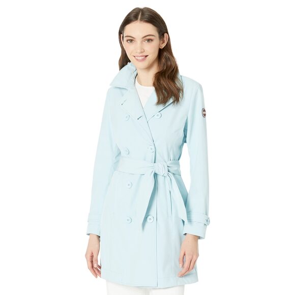 COLMAR Jackets & Blazers - COLMAR Medium Length Softshell Waisted Belt Trench Jacket Starlight Blue 42